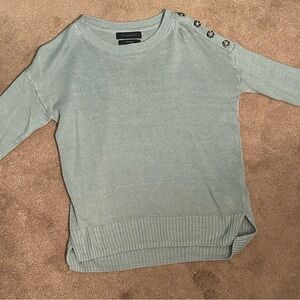 Tahari Light Blue Sweater with Button Detail